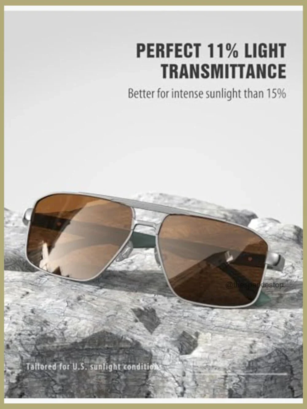 Metal Frame Polarized Sunglasses UV400 Protection Square Polygon Lens
